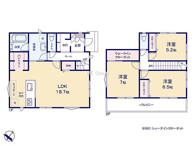 【3LDK】■WIC・パントリー・SIC完備で収納豊富です