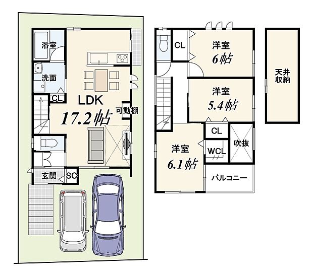 3LDK/建物面積84.18m2