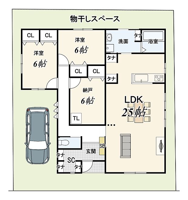【新築参考平屋プラン】建物価格2100万円／建物面積97.64ｍ２