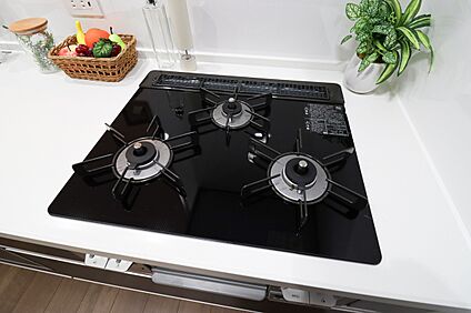 【施工例：3口 コンロ】