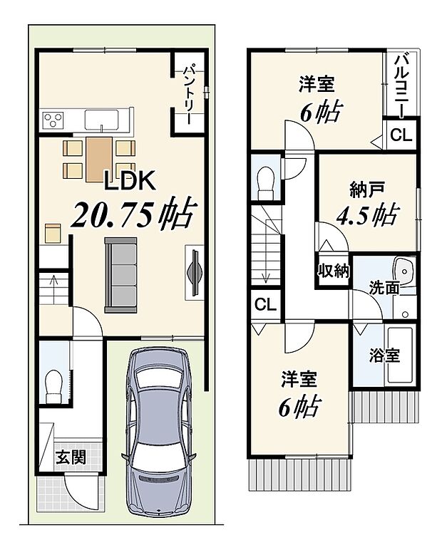 【【新築参考プラン】】建物価格1829万円、建物面積84.65m2
※外構費用120万円(税込)・設計監理費用120万円(税込)別途要