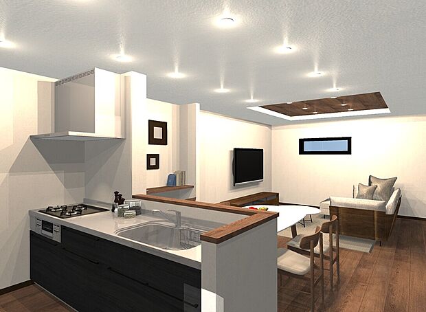 間取り図を基に作成したイメージパース！お客様だけのイメージパースも作成します！※イメージパース図のため、実際の色味や材質とは異なる場合がございます。