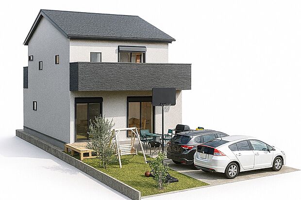 【■1・2号地一括外観/イメージパース】今なら一括プランのご紹介も可能です!【一括:建物価格2224万円、建物面積105.99m2】