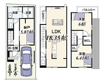 １Ｆ自動車車庫面積：7.75ｍ2含む 