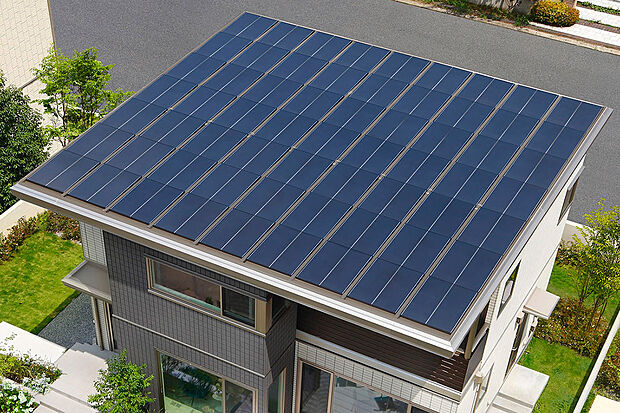 【太陽光発電システム】太陽の光を電気に変換し、環境と家計にやさしい暮らしを実現します。（形状は商品によって異なります）