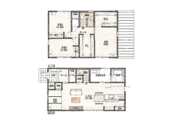 家事ラク動線に配慮した3LDK。適材適所の豊富な収納で、いつでもスッキリとした空間を保てます。