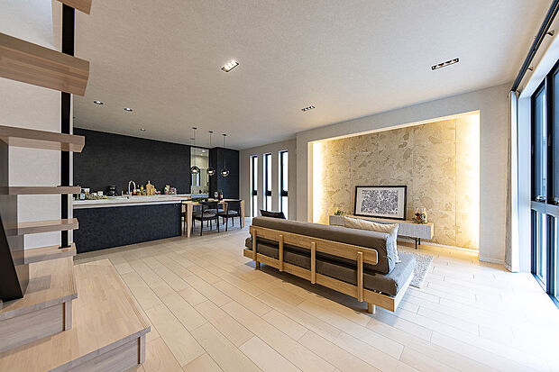 【【近くの分譲地で公開中のNEWモデルハウス/LDK】】こだわりの室内空間は自慢の場所。是非KANJUの自由設計で叶えてください。