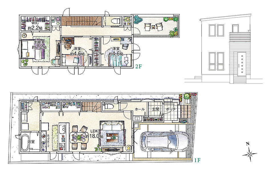 多彩な収納設計　オール電化住宅のPLAN３