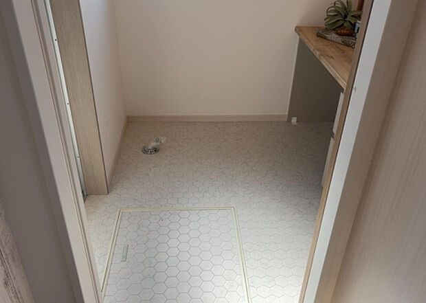 【脱衣場】多くの戸建て住宅で見かける洗面脱衣所は、洗面台と洗濯機が2畳ほどのスペースに並べられていて、洗面所が脱衣所を兼ね備えている間取りが一般的です。お客様が利用することもある、パブリックな空間でもあります。