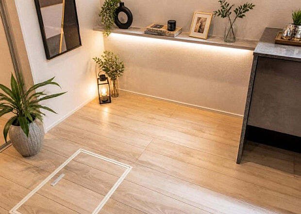 【脱衣場】多くの戸建て住宅で見かける洗面脱衣所は、洗面台と洗濯機が2畳ほどのスペースに並べられていて、洗面所が脱衣所を兼ね備えている間取りが一般的です。お客様が利用することもある、パブリックな空間でもあります。