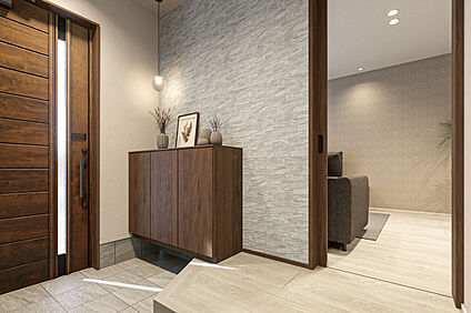 T4棟 内観パース (玄関)