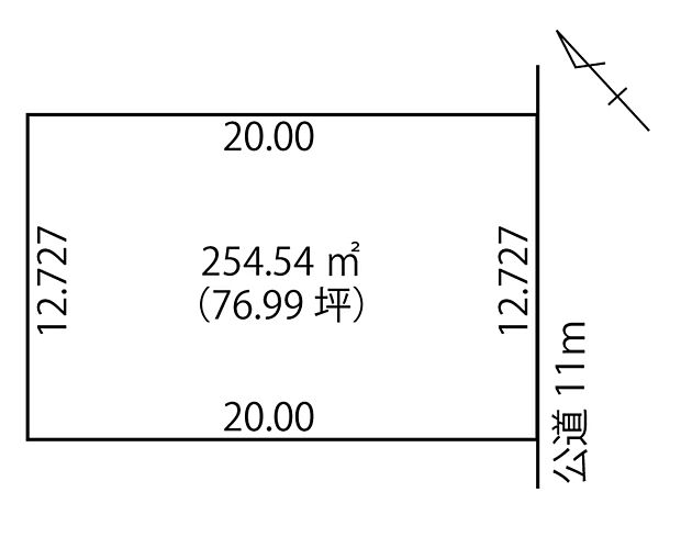 【区画図】
間口の広い整形地で様々な間取りにも対応できます。建築プランも多数ご用意しておりますので、お気軽にご相談ください。