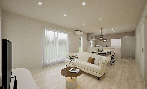 【(17)完成予想図】
LDKは広々約17帖の広さ。窓が多く明るく開放感がございます。ご家族揃ってのんびりお過ごしいただけますね。