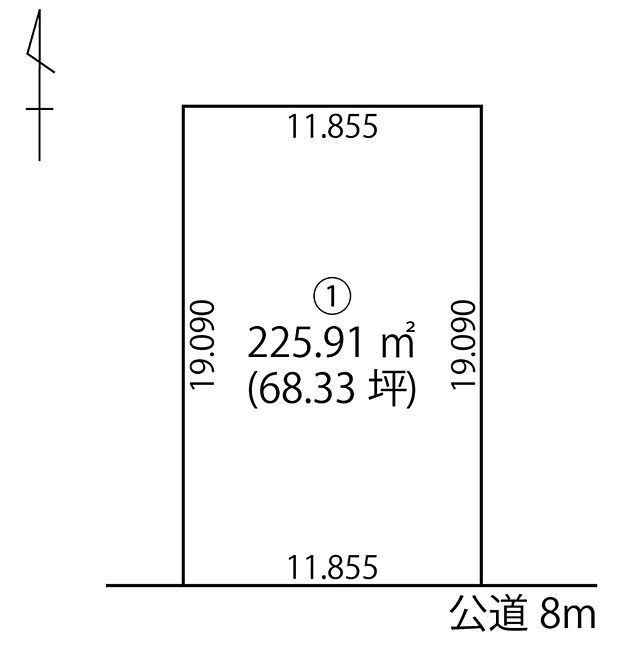 南側約8mの道路に面し、明るく開放感のあるお住まいが建てられそうですね。