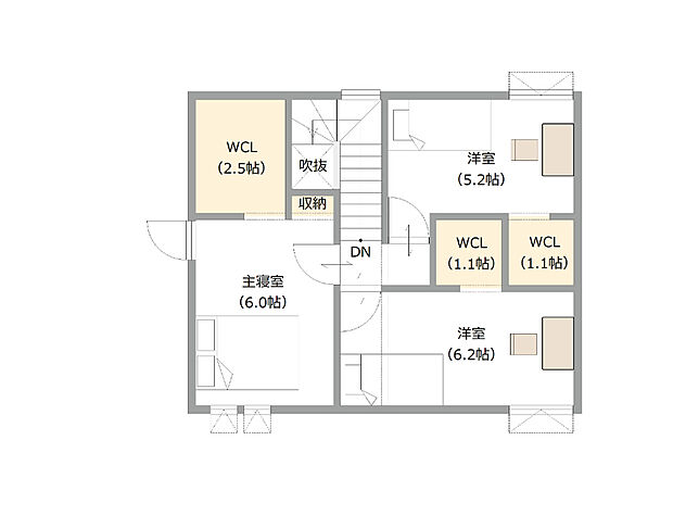 【【建築プラン例】】建物面積:89.45m2
建物価格:1954万円(税込)
※杭工事、分水工事、諸費用別途
※設計プランの参考一例であって、当該プランの採用可否は任意です。