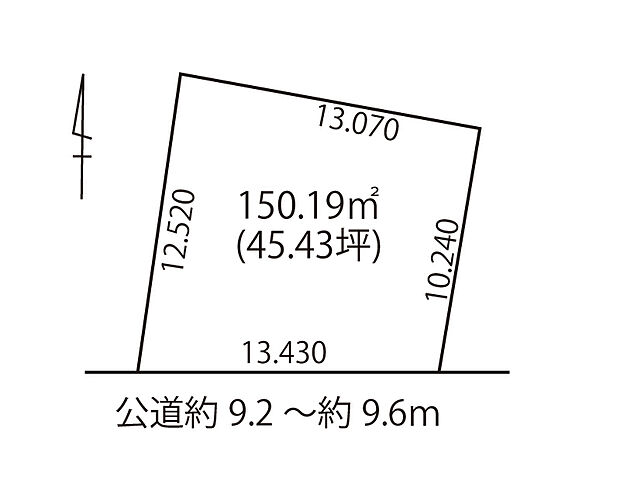 南側道路に面し陽当り良好。間口も約13mと広く、風通しや開放感も期待できます。