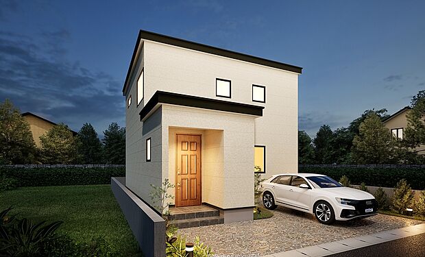 【【完成予想図】】敷地内には2台分のカースペースを確保しており、来客時やお車の複数台所有にも安心です。