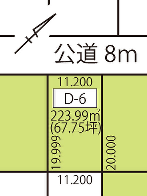 設計の自由度が高まる間口の広い区画です。