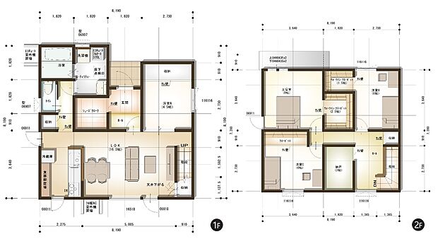 【【プラン例(1)】】建物面積：122.56m2
参考建物価格：2472万円(税込)
※28坪SCプラン＋下屋3坪の価格です。(オプション代別途)
※杭工事、分水工事、諸費用別途
※設計プランの参考一例であって、当該プランの採用可否は任意です。