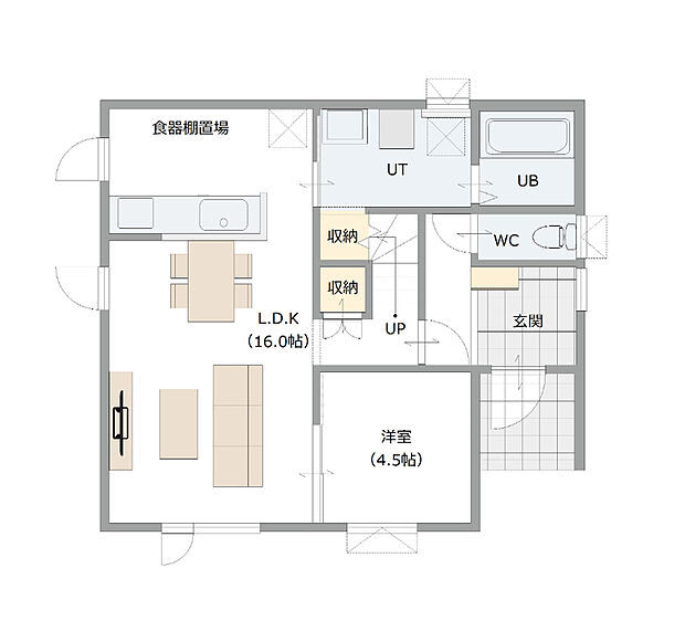 【【建築プラン例】】建物面積:114.01m2
建物価格:2329万円(税込)
※杭工事、分水工事、諸費用別途
※設計プランの参考一例であって、当該プランの採用可否は任意です。