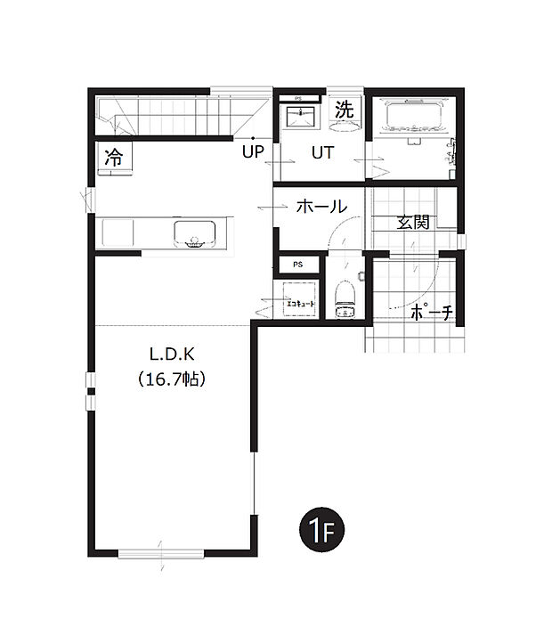 【3LDK】LDKは約16.7帖とゆったり。ご家族揃ってのんびり過ごせる、明るく開放感のある空間です。