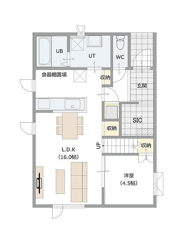 【【建築プラン例】】建物面積:113.46m2
建物代金:2530万円(税込)
※杭工事、分水工事、諸費用別途
※設計プランの参考一例であって、当該プランの採用可否は任意です。