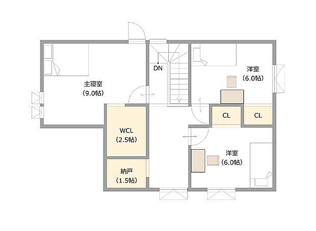 【【建築プラン例】】【建築プラン例】
建築面積:112.62m2
建物価格:2,404 万円(税込)
※杭工事、分水工事、諸費用別途
※設計プランの参考一例であって、当該プランの採用可否は任意です。