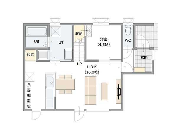 【【3号地 建築プラン例】】建物面積：106.01m2
建物価格：2305万円(税込)
※杭工事、分水工事、諸費用別途
※設計プランの参考一例であって、当該プランの採用可否は任意です。