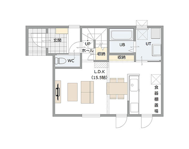 【【建築プラン例】】建築面積：89.45m2
建物価格：2056 万円（税込）
※杭工事、分水工事、諸費用別途
※設計プランの参考一例であって、当該プランの採用可否は任意です。