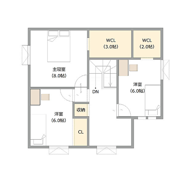 【【建築プラン例】】建物面積:114.01m2
建物価格:2423万円(税込)
※杭工事、分水工事、諸費用別途
※設計プランの参考一例であって、当該プランの採用可否は任意です。