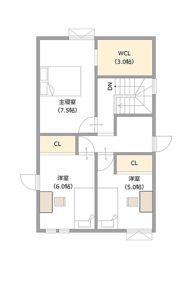 【【建築プラン例】】建物面積:101.87m2
建物価格:2318万円(税込)
※杭工事、分水工事、諸費用別途
※設計プランの参考一例であって、当該プランの採用可否は任意です。