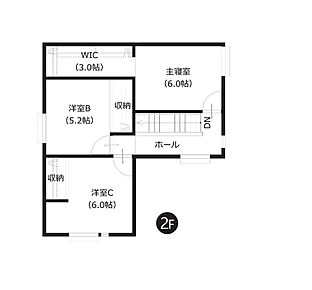 主寝室と子ども部屋を通路でセパレート。静かにくつろげるプライベート空間もしっかりと確保しています。嬉しい全居室収納付きです。 