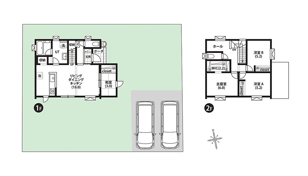 【間取図】
WICなど、全室にクローゼットを設置した収納豊富な間取りで、お部屋のスペースを有効的に使えます。