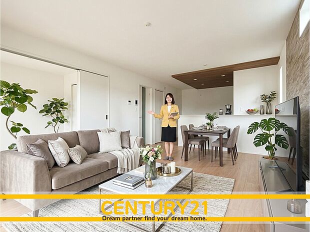 ※家具はCGを合成したものです。
■■憩いのリビング■■
リビングとダイニングの空間機能を活かし、巧みに使い分ける発想が、ライフスタイルに新しいゆとりをもたらします。