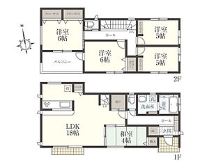 【駅歩７分　残り1棟】南道路で間口が広い敷地約50 坪超、建物全体が陽当り良好で明るい住まい 外観