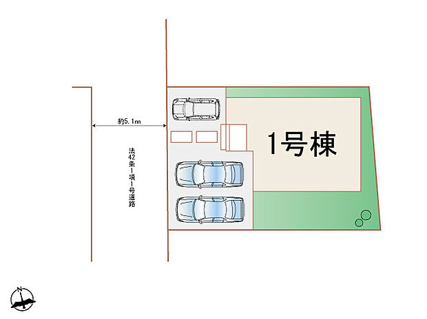 敷地内に３台並列駐車可能です。※車種による