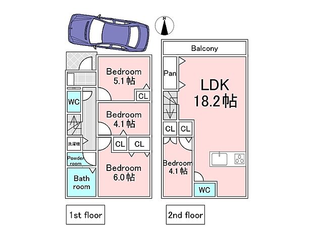 参考プラン(建物込5680万円、土地面積77.54m2、建物面積83.35m2)