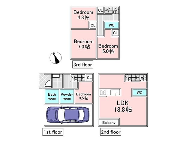 参考プラン(建物込6380万円、土地面積57.37m2、建物面積92.73m2)