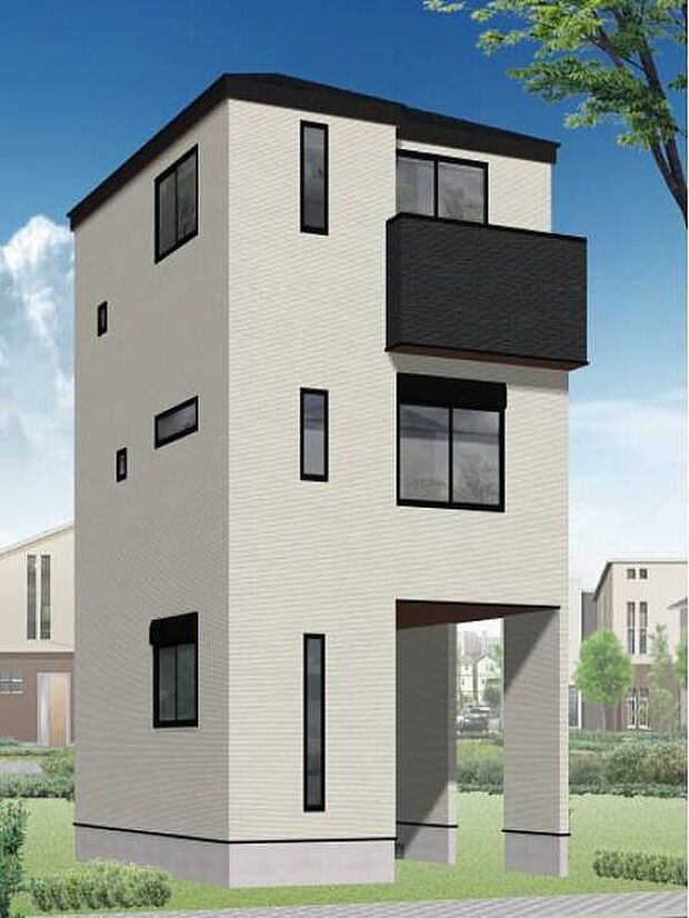 【完成イメージパース（D号棟）】いつもまでも美しい外観を…
サイディングは16ミリ・マイクロガードを採用
汚れを雨水で洗い流すセルフクリーニング機能付き
実際の素材をショールームにて確認出来ます。