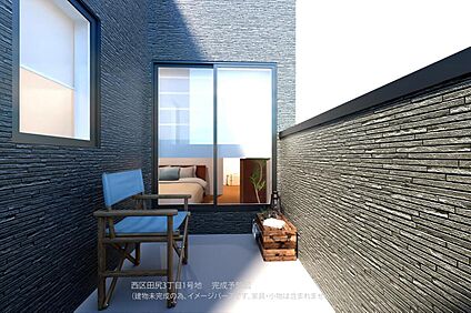 【完成予想図（バルコニー/1号地)】