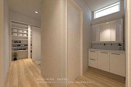 【完成予想図(玄関)/1号地】