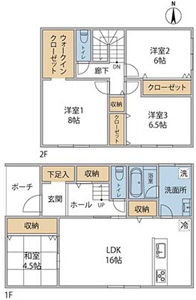 LDKは16帖、キッチンから和室が見えお子様の遊ぶ様子がわかります。