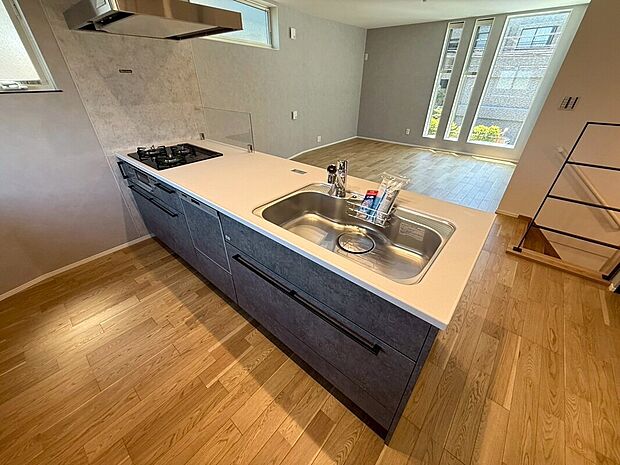 使い勝手の良い2.55サイズのシステムキッチンになります。各種多彩な設備を搭載しており日々のお料理作りがとても便利になります。