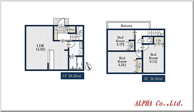 【3LDK】暮らし易さが存分に伝わる1階LDK水廻り集約型となります。無駄な廊下スペースを最小限にする事で快適な居住空間を演出しております。住まう程に愛着が湧いてくるお住まいになります。