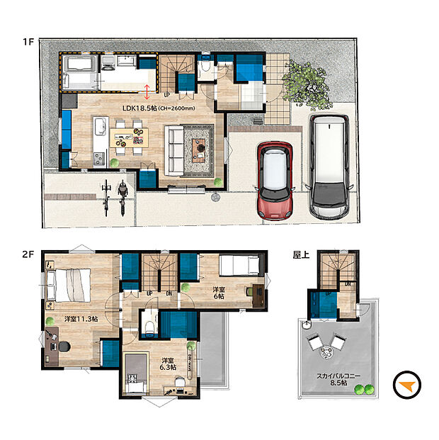 B号棟完成予想間取り図