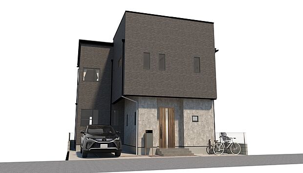【～A号棟外観完成予想図～】A号棟外観完成予想図【ご不在時に便利な宅配ボックスを標準設置！車１台駐車可能】