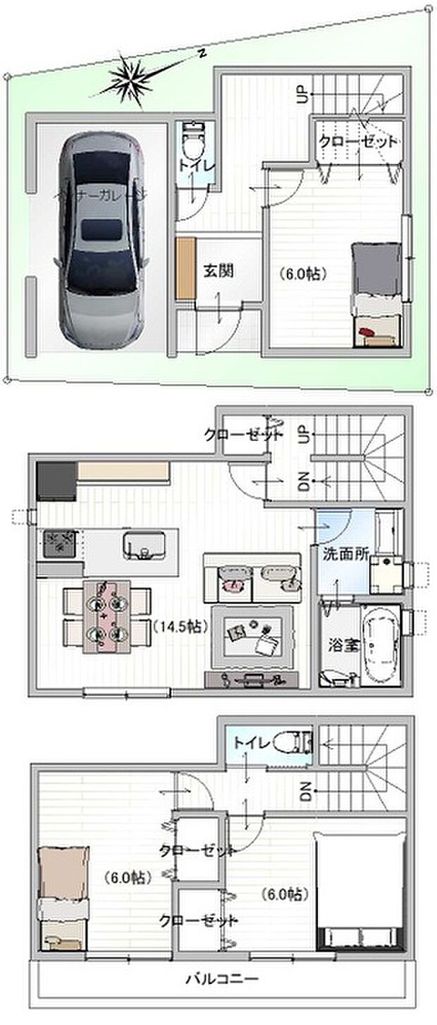 【参考プラン図】土地建物セット価格3080万円