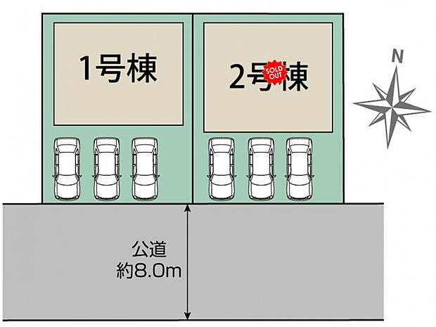 江別市文京台東町2棟 区画図