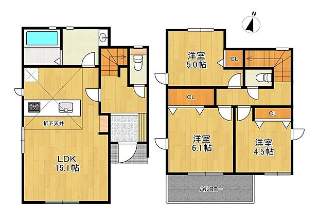【3LDK】※図面と異なる場合は、現況を優先します。