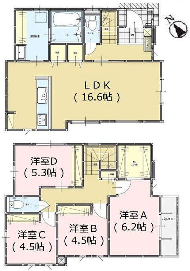【4LDK】※図面と異なる場合は、現況を優先します。
